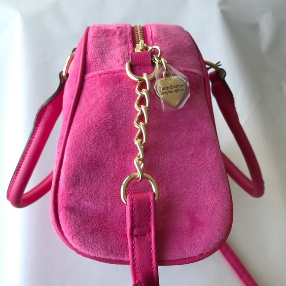 Juicy Couture Hot Pink Free Love Heritage Bowler Crossbody Bag - Picture 6 of 9
